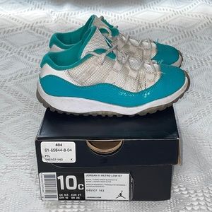Nike Jordan Retro 11 Aqua low GT Sz 10C Toddler 645107 143